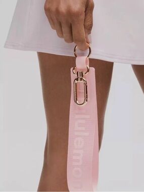 lululemon athletica Never Lost Keychain in light pink and rose gold NWT